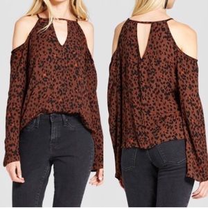 💥Sale! Mossimo Cold Shoulder Leopard Blouse